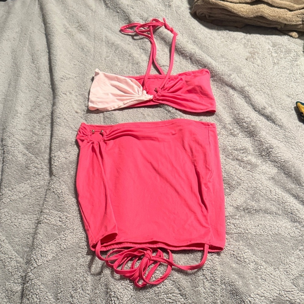 SHEIN Vibrant Pink Matching Set